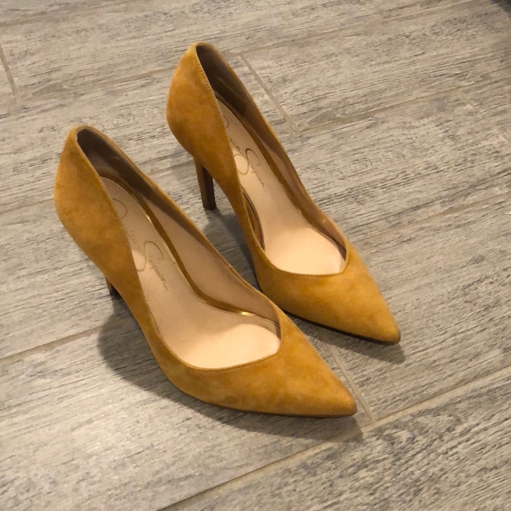 Mustard Yellow Suede pumps